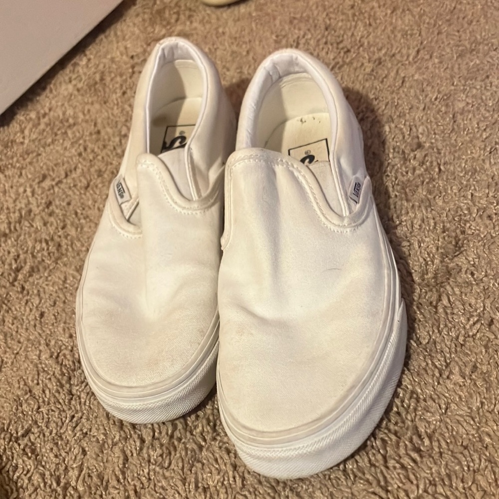 Vans White Slip-On Shoes